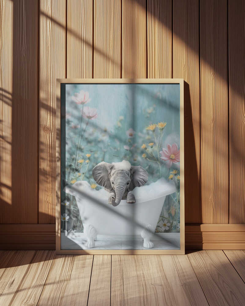 Blue Blossom Bath Poster