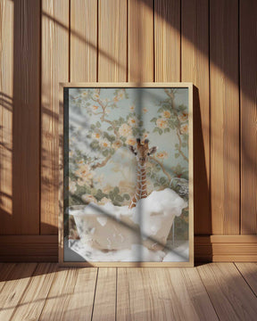 Giraffe Blossom Bath Poster