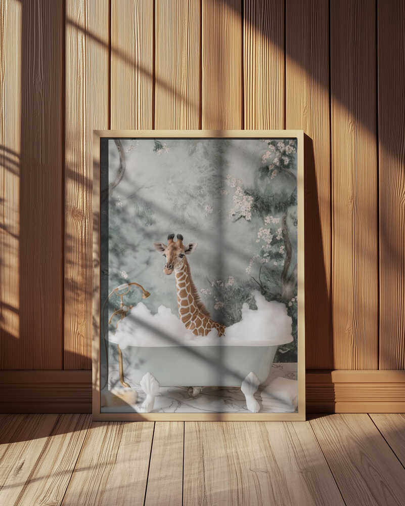 Giraffe Bubble Bliss Poster