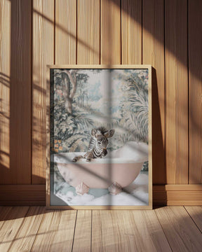 Zebra’s Bath Time Poster