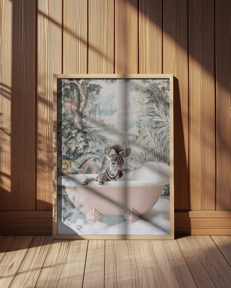Zebra’s Bath Time Poster