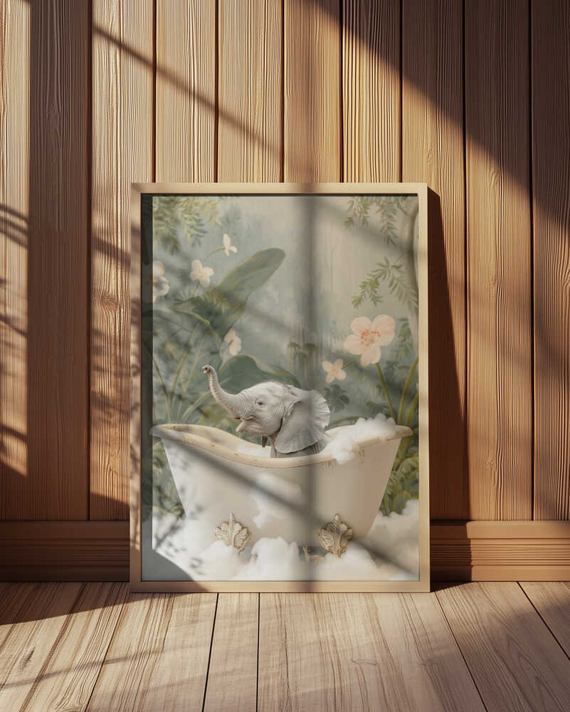 Elephant Bath Joy Poster