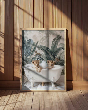 Tropical Lion Bath Poster