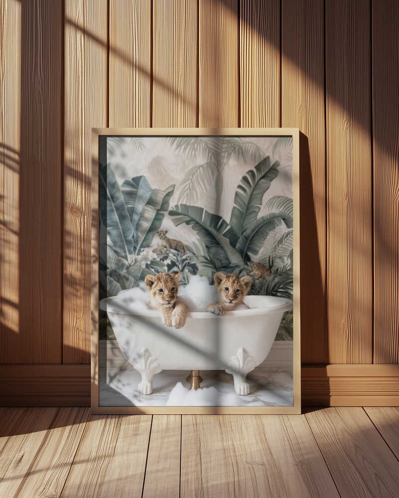 Tropical Lion Bath Poster