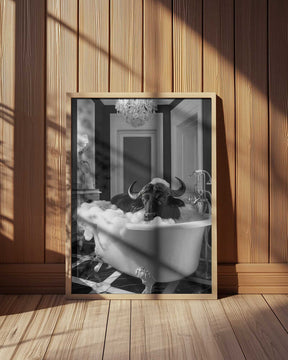 Curious Buffelo In the Tub Poster