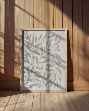 Olive Green Leaves Poster