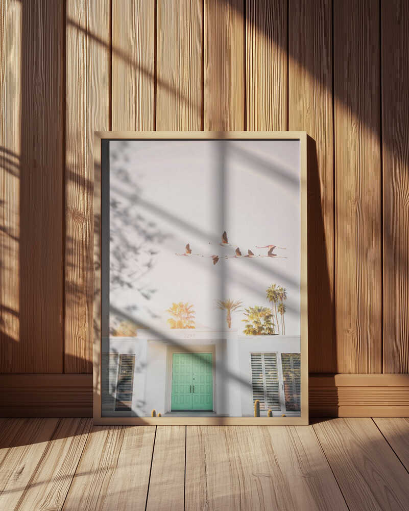 Flamingos In Palm Springs Poster