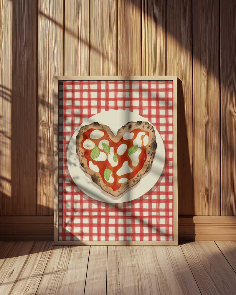 Pizza Heart checked Poster