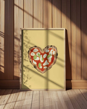 Pizza Heart light yellow Poster