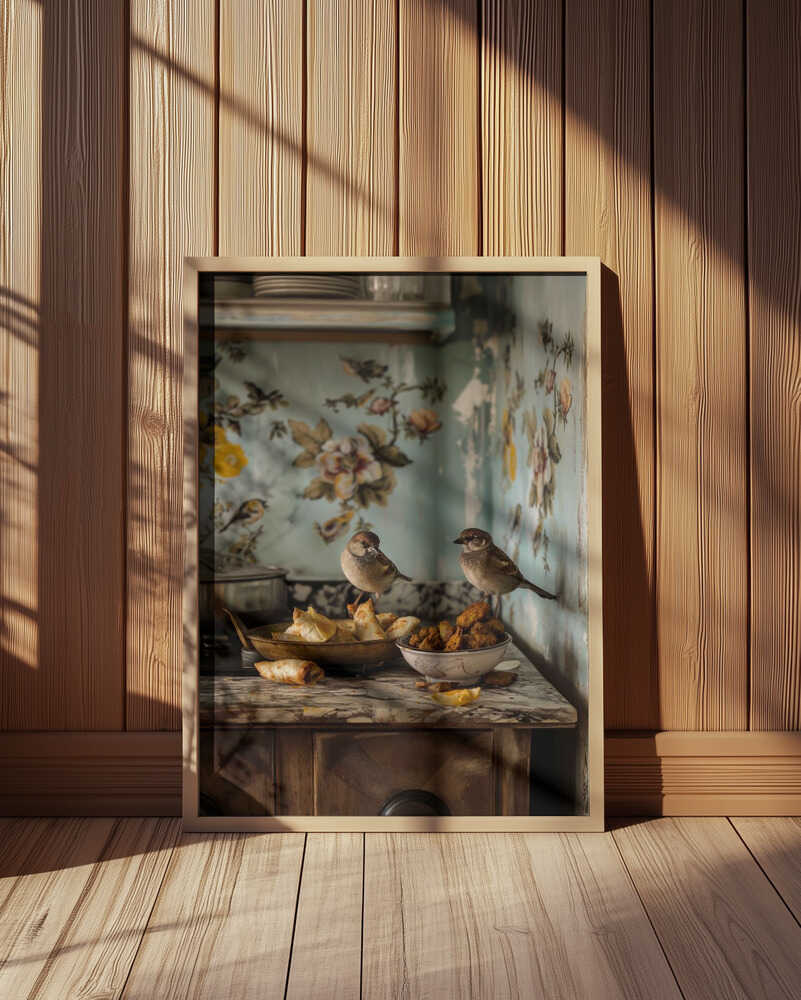 Sparrow Snack Time Poster