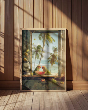 Tropical Lovebirds Poster