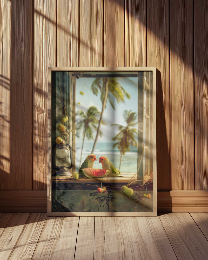 Tropical Lovebirds Poster