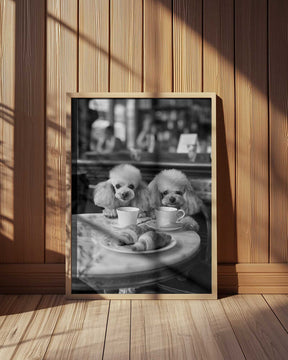 Poodles At the Café Poster