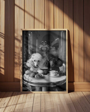 Parisian Poodle Breakfast Poster