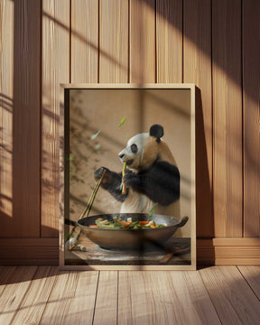Panda Stir Fry Chef Poster