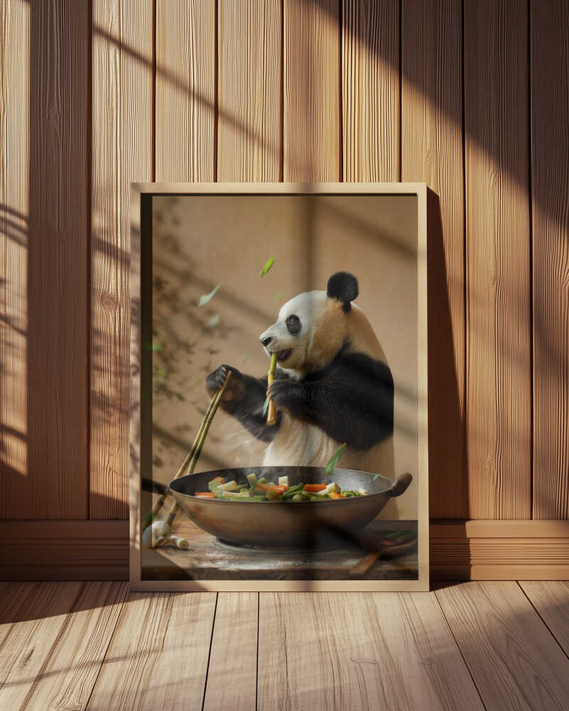 Panda Stir Fry Chef Poster