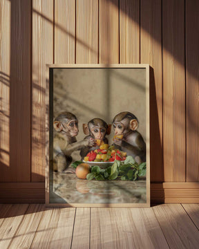 Little Monkey Feast Poster