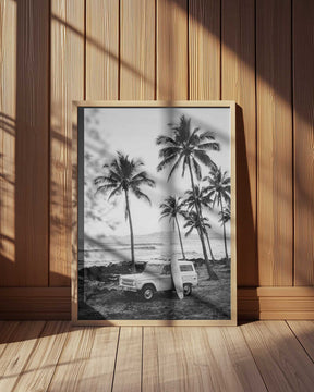 At the Beachbw Poster