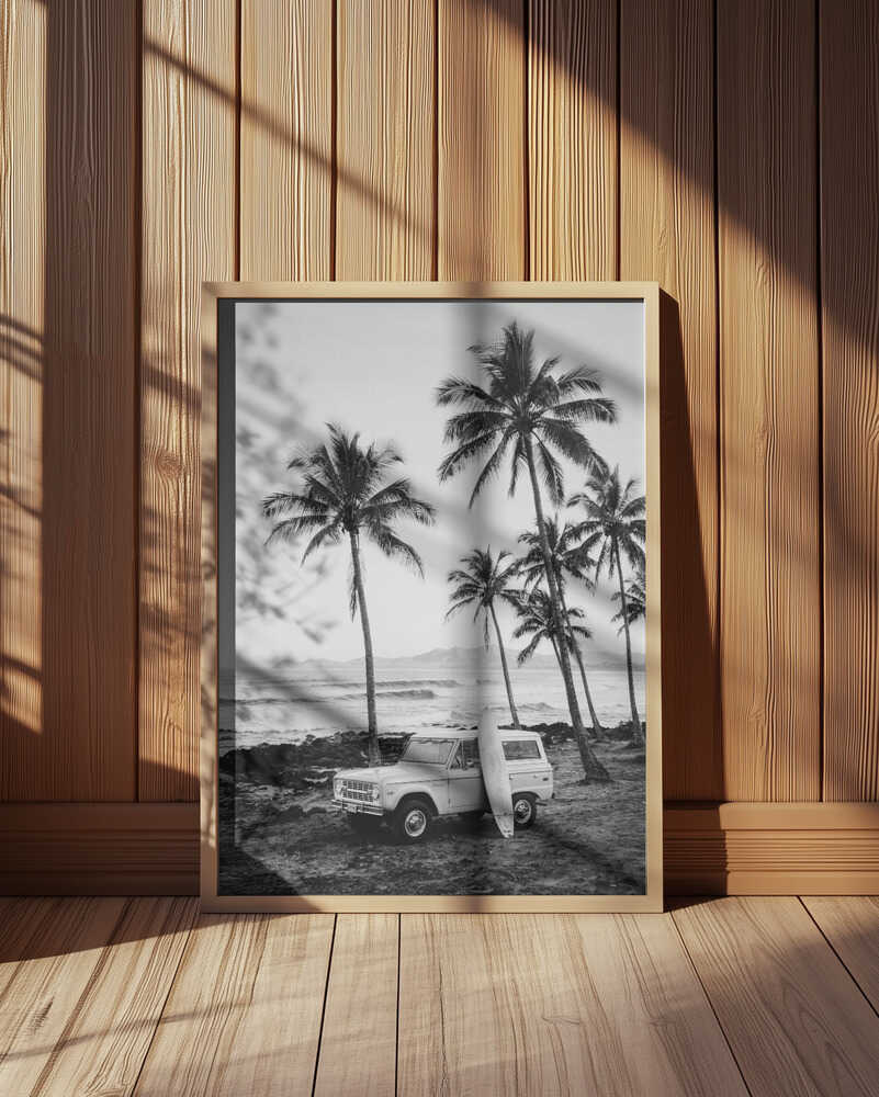 At the Beachbw Poster