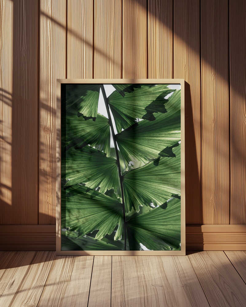 Tropical Green Palm Glow Poster