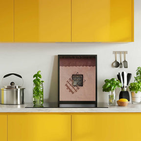 Rustic Pink Wall With A Vintage Window Poster