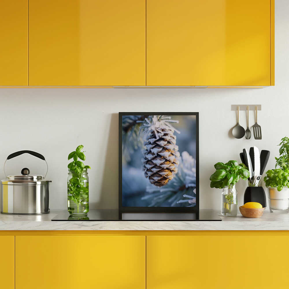 Frosty Pinecone Burst Poster