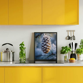 Frosty Pinecone Burst Poster