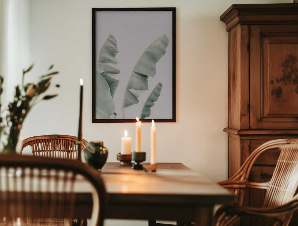 Blush Banana Leaves Poster