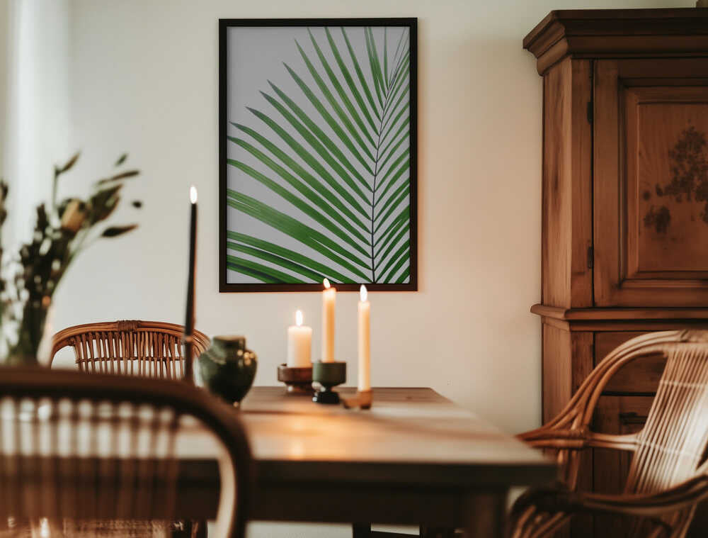 Green Palm Leaf Poster