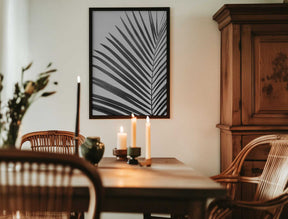 BW Palm Leaf Poster