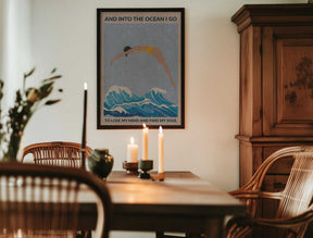 Into the Ocean (blue) Standard Wall Art Poster