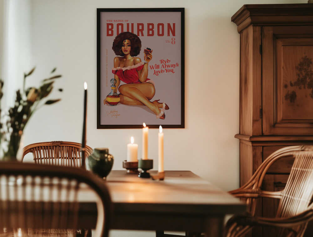Babes of Bourbon Vol 8 Vintage Pinup Girl With Afro Poster