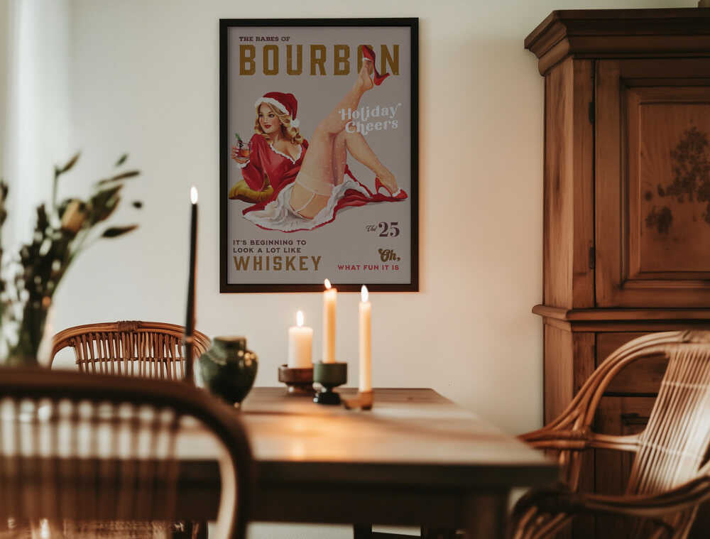 Babes of Bourbon Vol 25 Holiday Cheer Christmas Pinup Poster