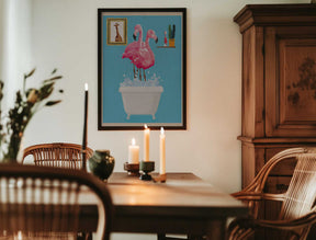 Flamingos In Bath Poster