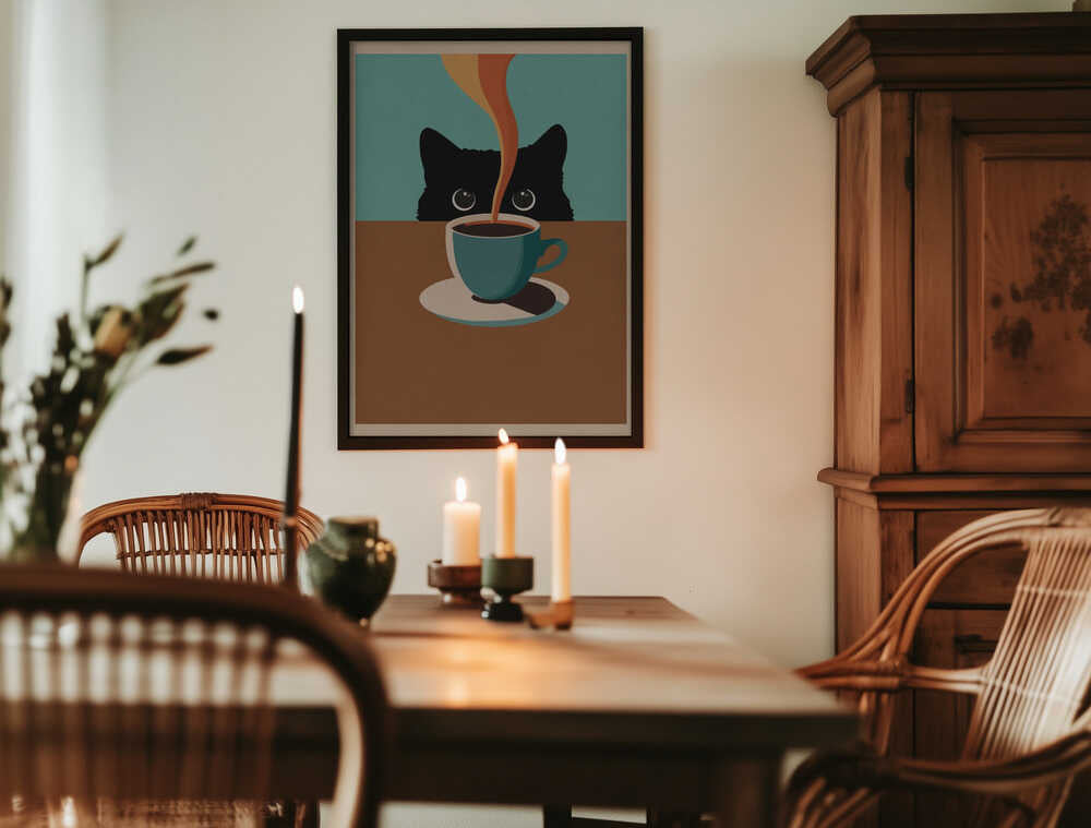 Cat &amp; Coffee Poster
