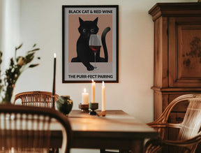 A4 Cat & Wine Purr Fect 01.png Poster