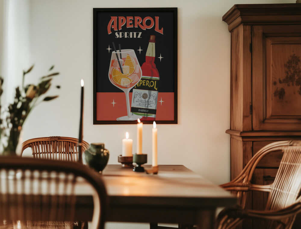 A4 Aperol Spritz 2 Black 01.png Poster