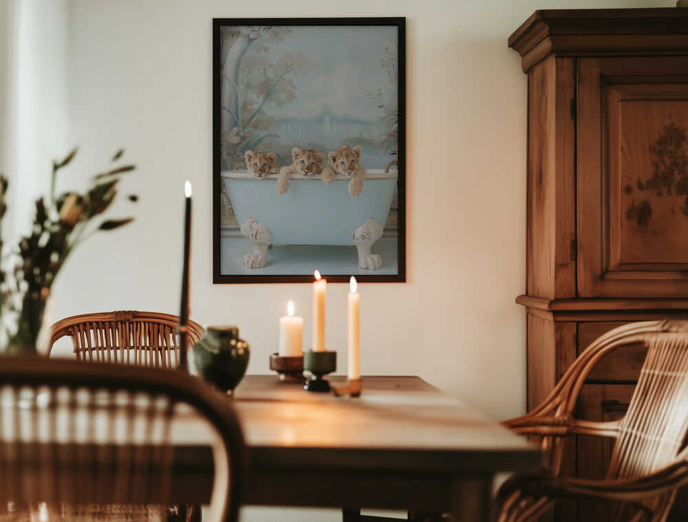 Blue Lagoon Lion Cubs Poster