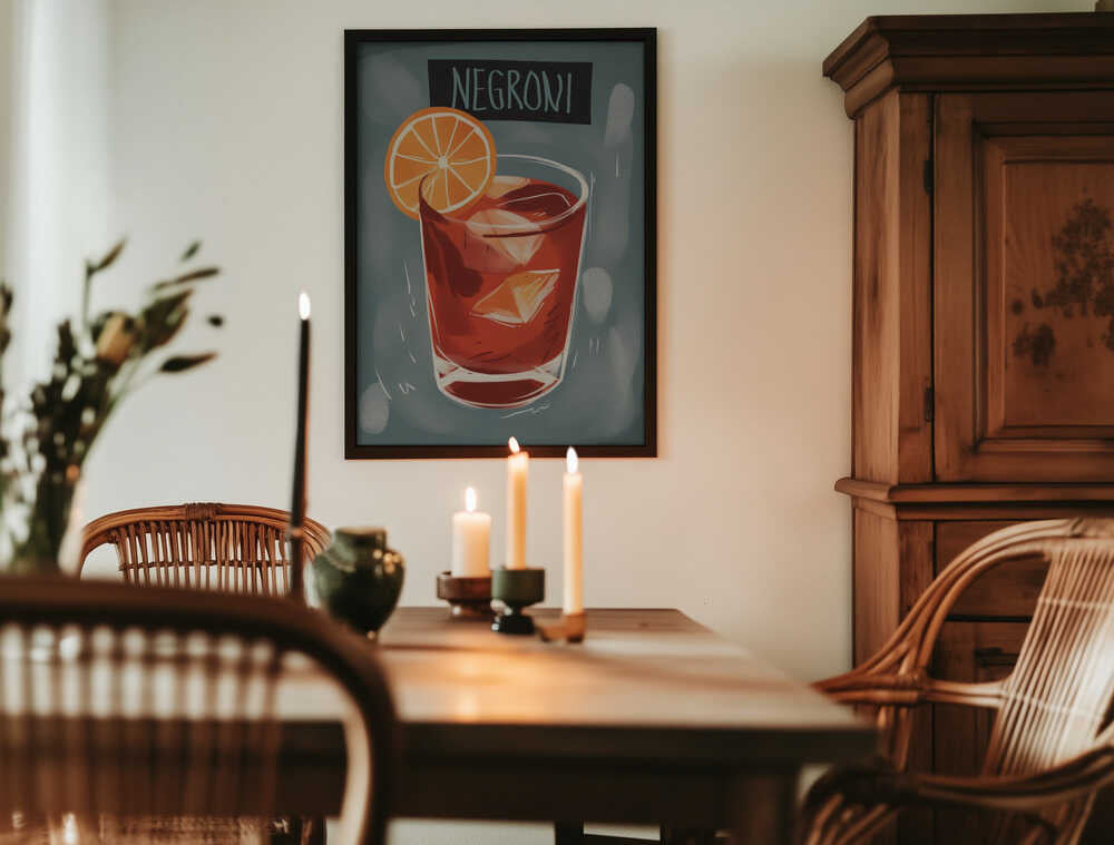 Sunset in a Glass Poster