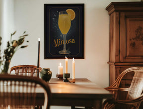 Vibrant Illustration Of A Mimosa Cocktail Poster