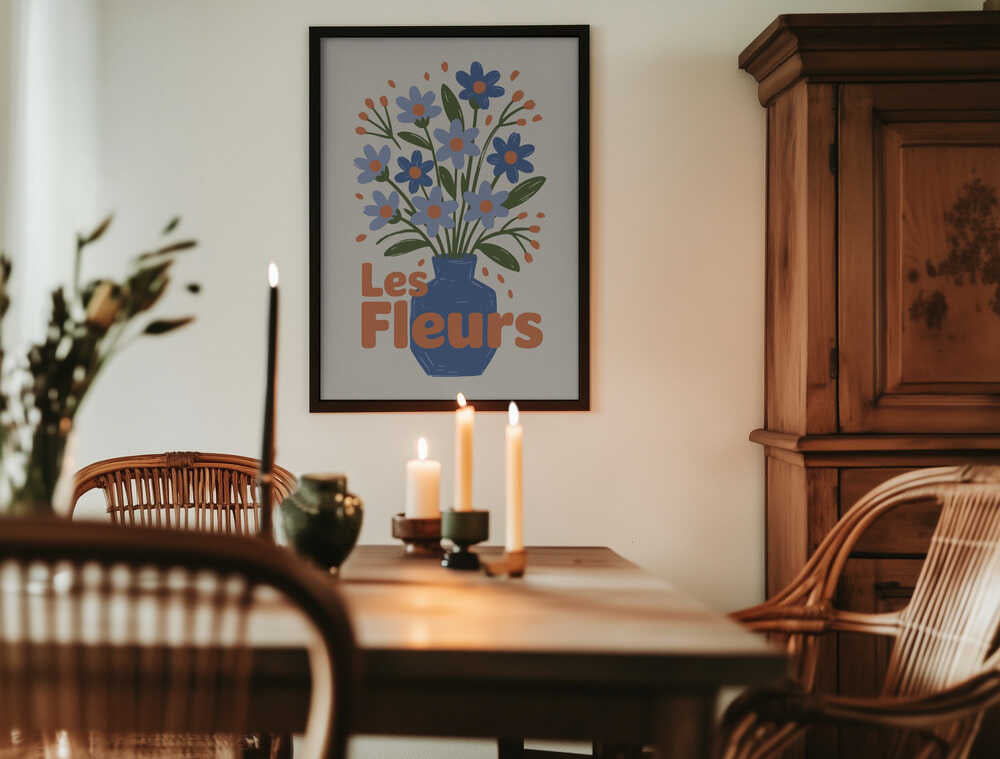 Charming Blue Blooms Poster