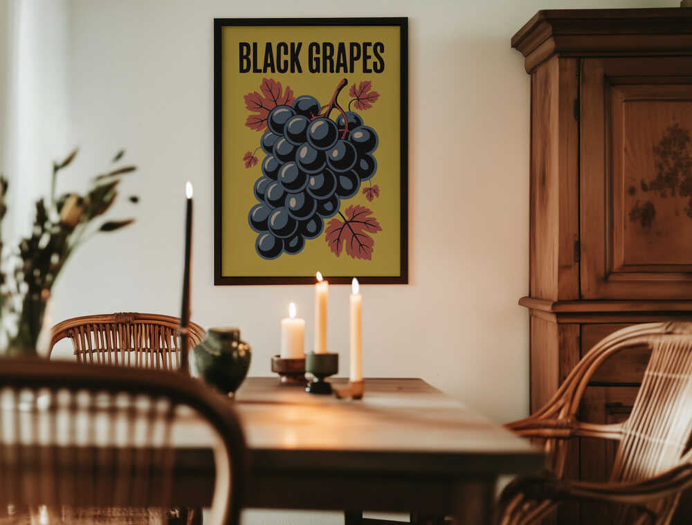 Grapes &amp; Leaves Poster