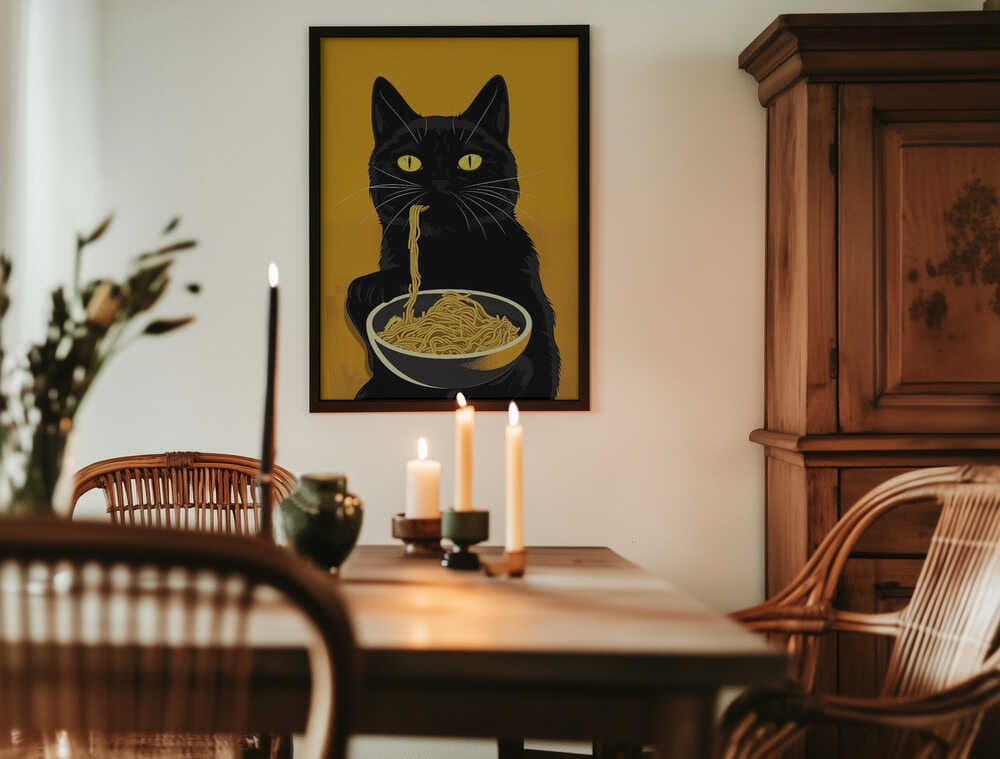Noodle Cat No 2 Poster