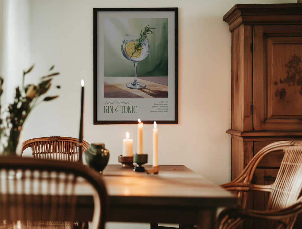Classic Cocktails - Gin and Tonic Poster