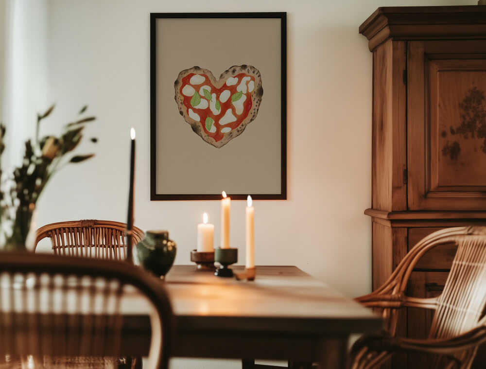 Pizza Heart Poster