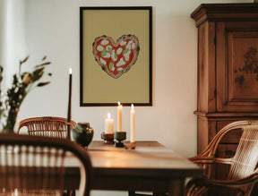 Pizza Heart light yellow Poster