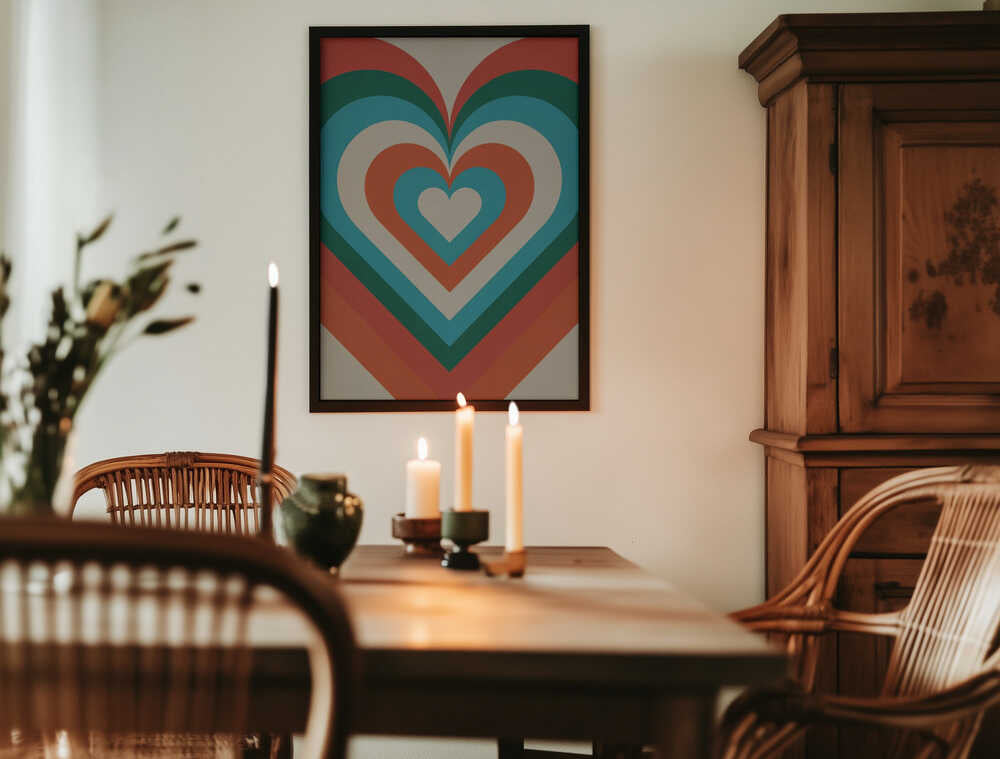 Concentric Hearts Poster