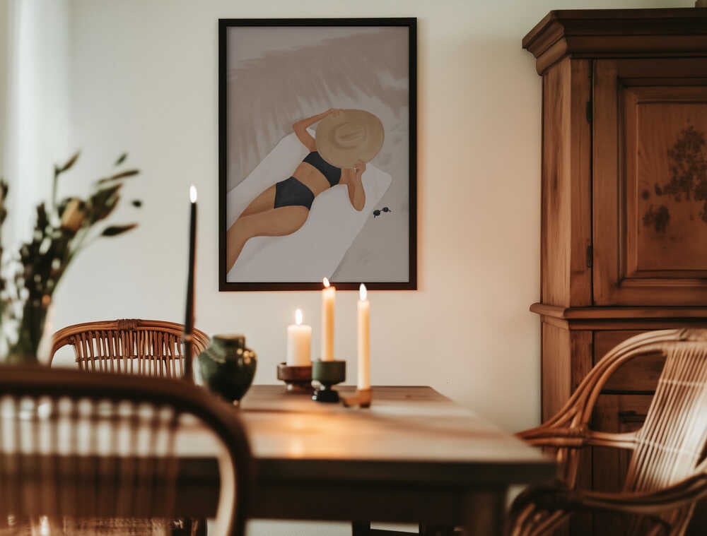 Serene Sunbathing Poster