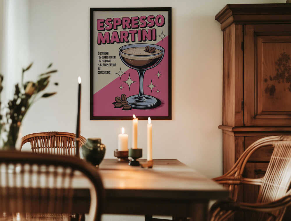 Espresso Martini Retro Style Poster