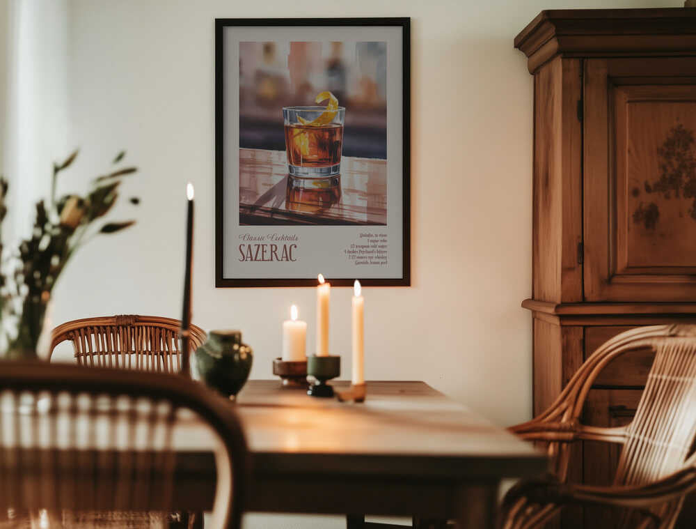 Classic Cocktails - Sazerac Poster